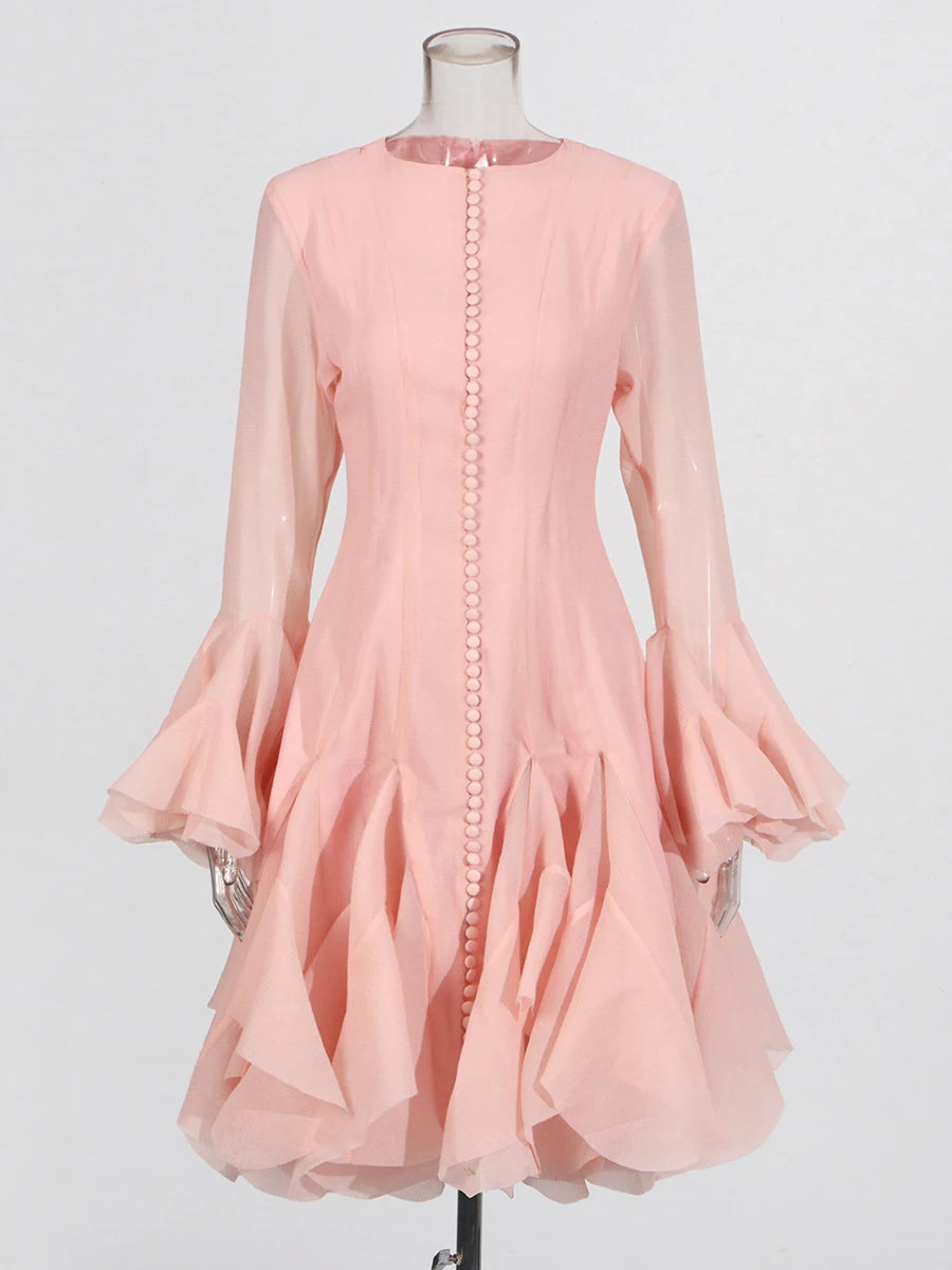 Mini-robe patchwork plissée irrégulière