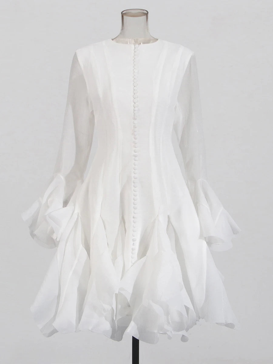Mini-robe patchwork plissée irrégulière