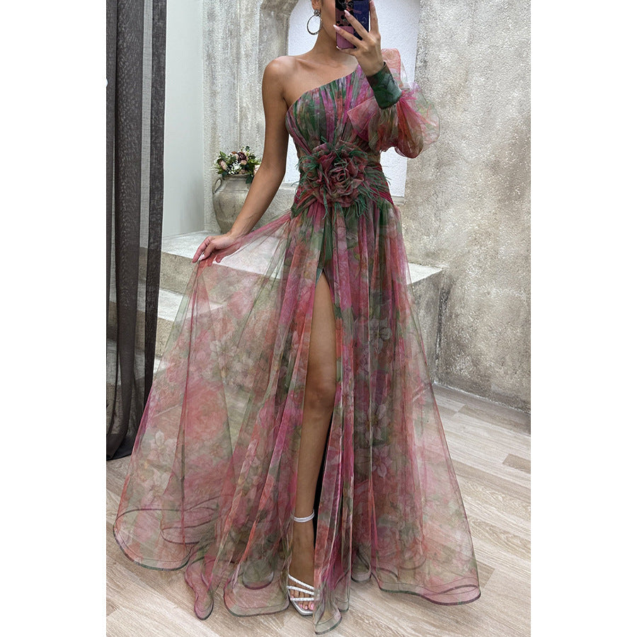 Robe Fendue Tie-Dye Été