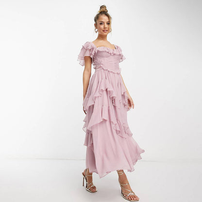 Robe d'Été Élégante à Volants