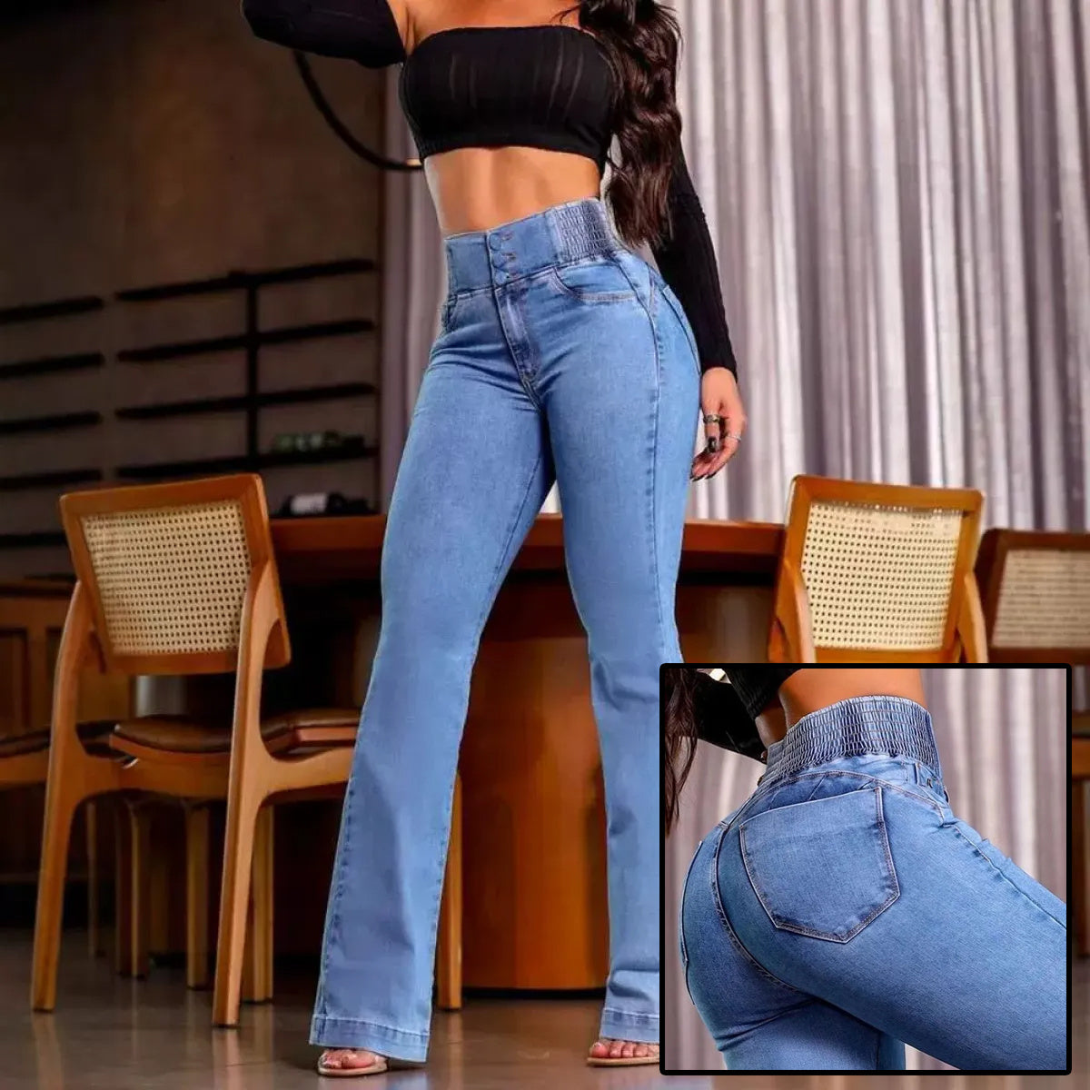 Jean Taille Haute Élégant et Sexy