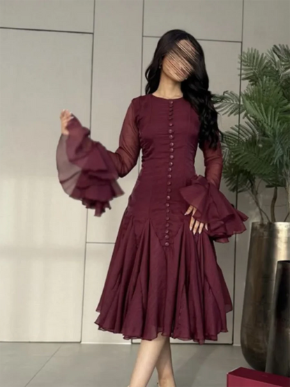 Mini-robe patchwork plissée irrégulière