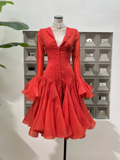 Mini-robe patchwork plissée irrégulière