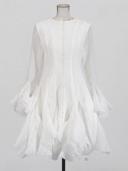 Mini-robe patchwork plissée irrégulière