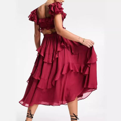Robe d'Été Élégante à Volants