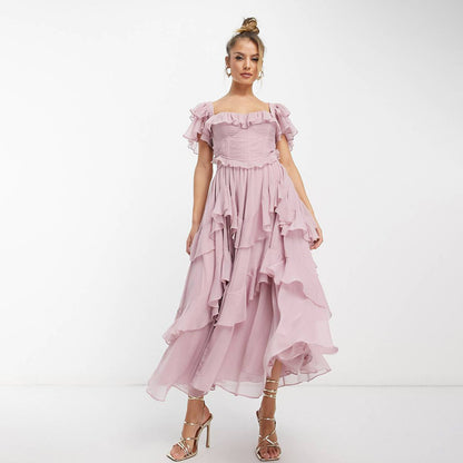 Robe d'Été Élégante à Volants